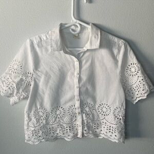 Eyelet-Border Button Down